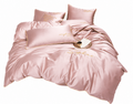 Set lenjerie de pat din microfibră 200x220 cm, 3 piese, roz pudrat, cu broderie decorativă